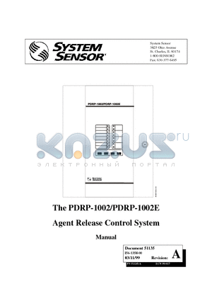 PDRP-1002 datasheet - Agent Release Control System