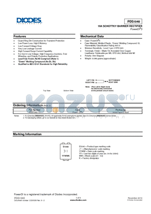 PDS1040 datasheet - 10A SCHOTTKY BARRIER RECTIFIER