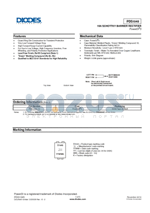 PDS1045_10 datasheet - 10A SCHOTTKY BARRIER RECTIFIER