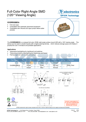 OVSRRGBBC9 datasheet - Full-Color Right-Angle SMD (120` Viewing Angle)