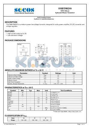 SMBT882SS datasheet - NPN Silicon Epitaxial Planar Transistor