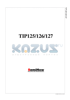 TIP127 datasheet - Monolithic Construction With Built In Base-Emitter Shunt Resistors