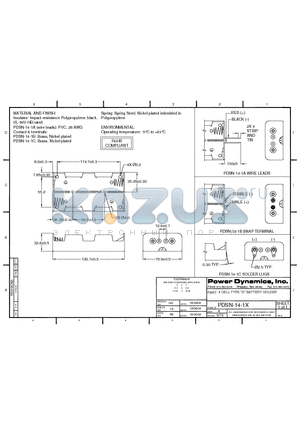 PDSN-14-1B datasheet - 4 CELL TYPE D BATTERY HOLDER