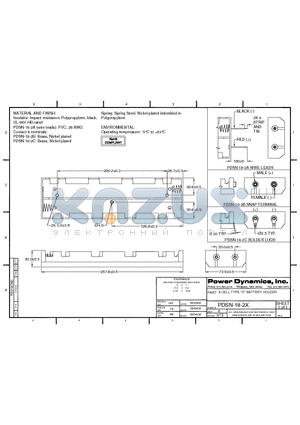 PDSN-18-2A datasheet - 8 CELL TYPE D BATTERY HOLDER