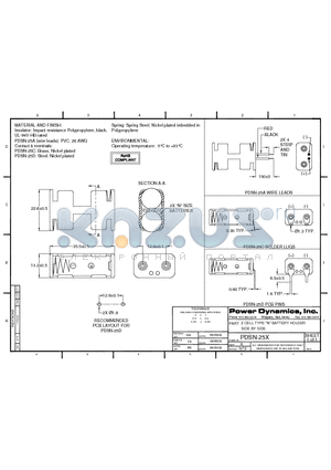 PDSN-25D datasheet - 2 CELL TYPE N BATTERY HOLDER SIDE BY SIDE