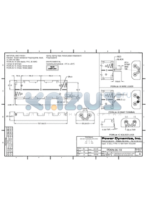 PDSN-26-1A datasheet - 6 CELL TYPE C BATTERY HOLDER