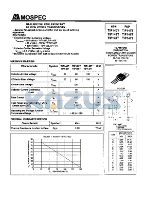 TIP140T datasheet - POWER TRANSISTORS(10A,60-100V,80W)