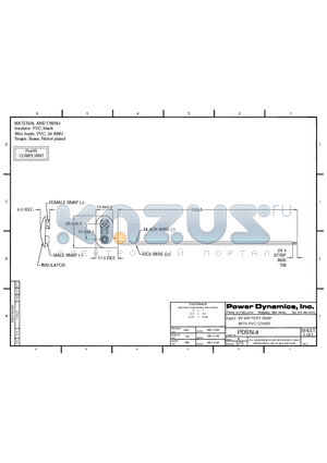 PDSN-8 datasheet - 9V BATTERY SNAP WITH PVC COVER