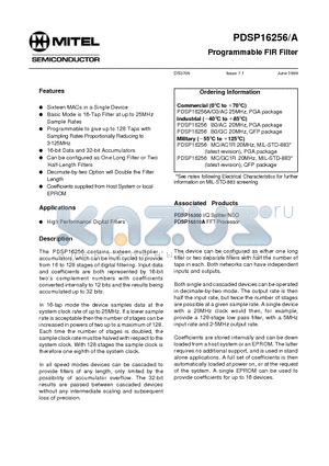 PDSP16256GC1R datasheet - Programmable FIR Filter