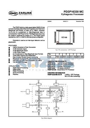 PDSP16318 datasheet - Pythagoras Processor