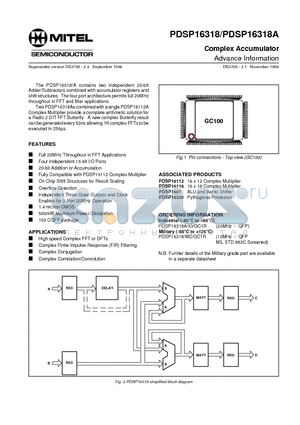 PDSP16318GC1R datasheet - PDSP16256GC1R