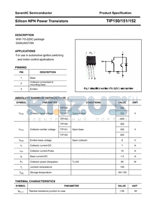 TIP151 datasheet - Silicon NPN Power Transistors