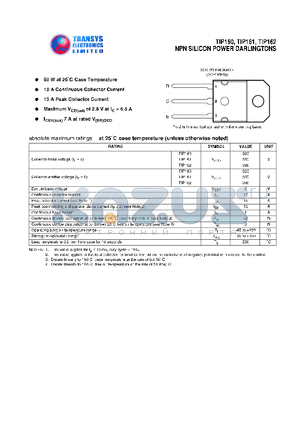 TIP162 datasheet - NPN SILICON POWER DARLINGTONS