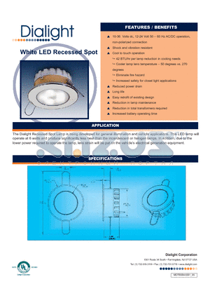 SB4-C1C3-302 datasheet - White LED Recessed Spot