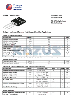 TIP2955F datasheet - POWER TRANSISTORS