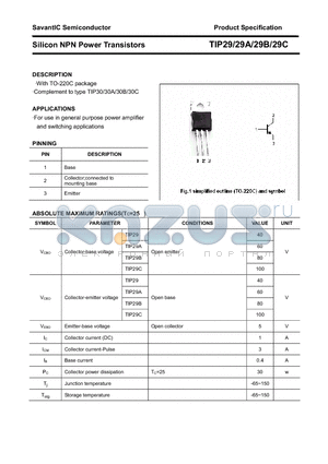 TIP29B datasheet - Silicon NPN Power Transistors