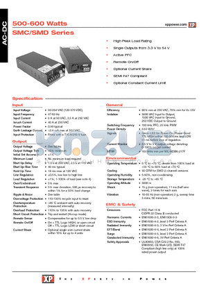 SMC600PS24-C datasheet - AC-DC Power Supplies