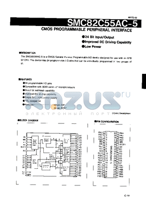 SMC82C55AC-5 datasheet - CMOS PROGRAMMABLE PERIPHERAL INTERFACE