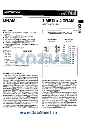 MT4C4003J datasheet - 1 MEG x 4 DRAM