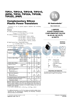 TIP31A datasheet - Complementary Silicon Plastic Power Transistors