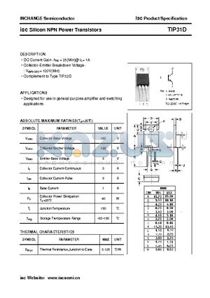 TIP31D datasheet - isc Silicon NPN Power Transistors