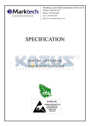 MT5150-UR datasheet - 5.0mm ROUND LED LAMP