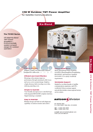 T01KO datasheet - 175 W Outdoor TWT Power Amplifier