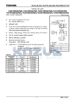 T02 datasheet - TOSHIBA LED LAMP