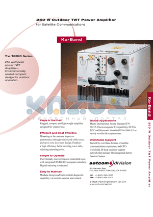 T02KO datasheet - 250 W Outdoor TWT Power Amplifier