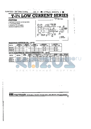 MT540-R2 datasheet - T-1 3/4 LOW CURRENT SERIES