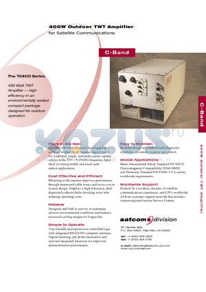 T04CO datasheet - 400W Outdoor TWT Amplifier