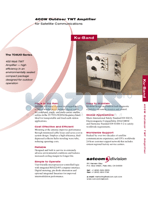 T04UO datasheet - 400W Outdoor TWT Amplifier