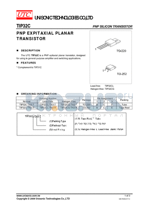 TIP32C datasheet - PNP EXPITAXIAL PLANAR TRANSISTOR