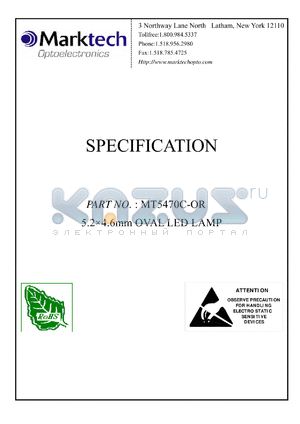 MT5470C-OR datasheet - 5.24.6mm OVAL LED LAMP