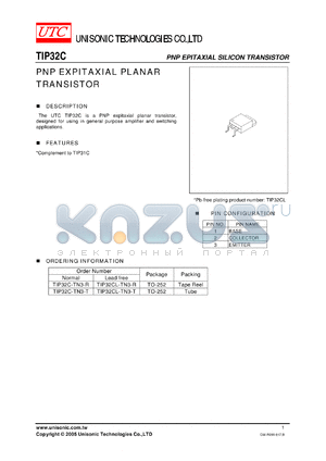 TIP32C-TN3-T datasheet - PNP EXPITAXIAL PLANAR TRANSISTOR