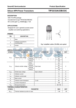 TIP33A datasheet - Silicon NPN Power Transistors