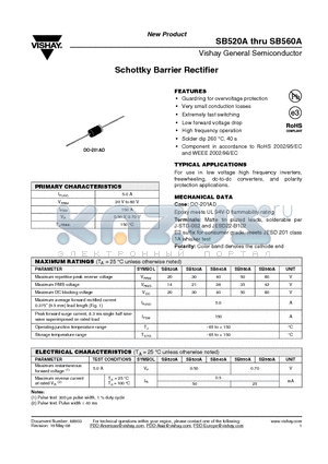 SB520A_08 datasheet - Schottky Barrier Rectifier