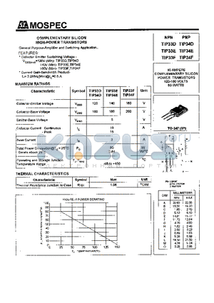 TIP33E datasheet - POWER TRANSISTORS(10A,120-160V,80W)