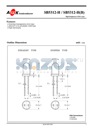 SB5312-H datasheet - High Brightness LED Lamp