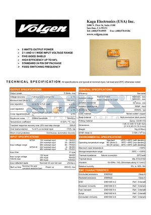 MT5A-1205SI datasheet - FIXED SWITCHING FREQUENCY