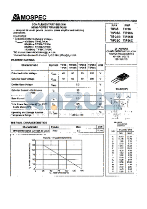 TIP35A datasheet - POWER TRANSISTORS(25A,40-100V,125W)