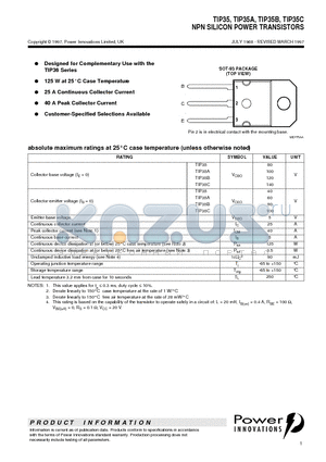 TIP35A datasheet - NPN SILICON POWER TRANSISTORS