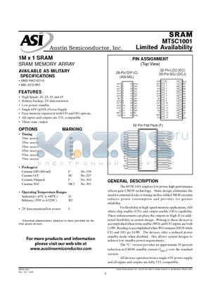 MT5C1001C datasheet - SRAM