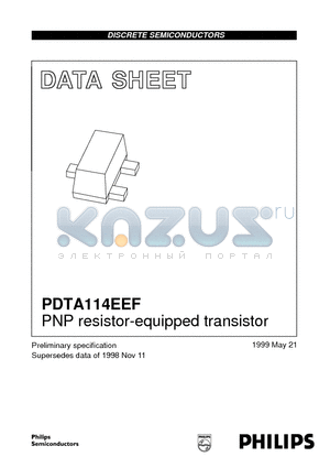 PDTA114EEF datasheet - PNP resistor-equipped transistor