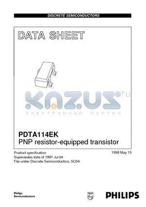 PDTA114EK datasheet - PNP resistor-equipped transistor