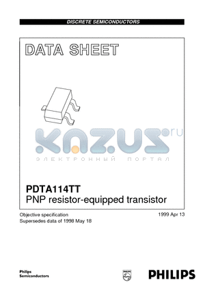 PDTA114TT datasheet - PNP resistor-equipped transistor