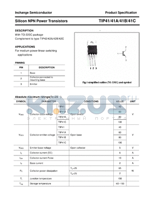 TIP41A datasheet - Silicon NPN Power Transistors