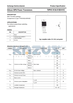 TIP41B datasheet - Silicon NPN Power Transistors