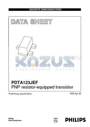 PDTA123JEF datasheet - PNP resistor-equipped transistor