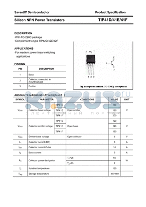 TIP41D datasheet - Silicon NPN Power Transistors